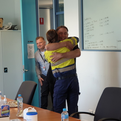 A surprise visit from Dad!